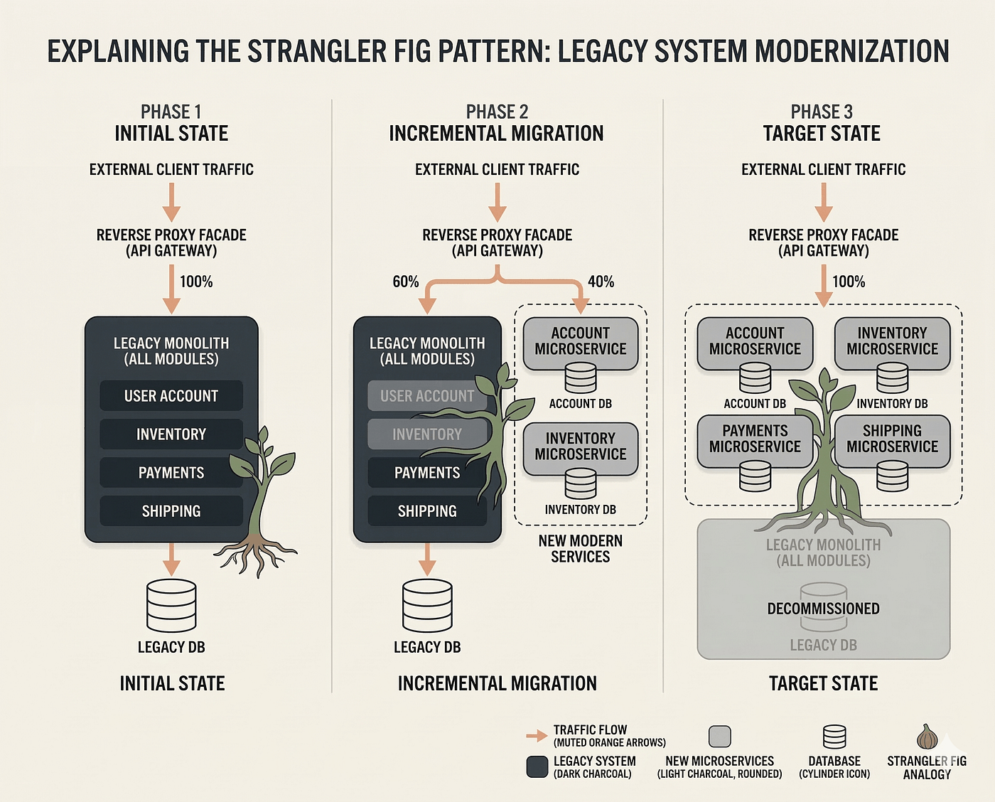 Legacy System Modernization: Strangler Fig, Big Bang, or Incremental Migration?